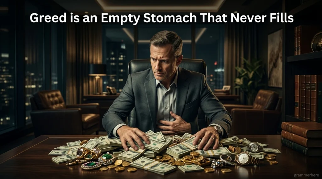Greed is an Empty Stomach That Never Fills