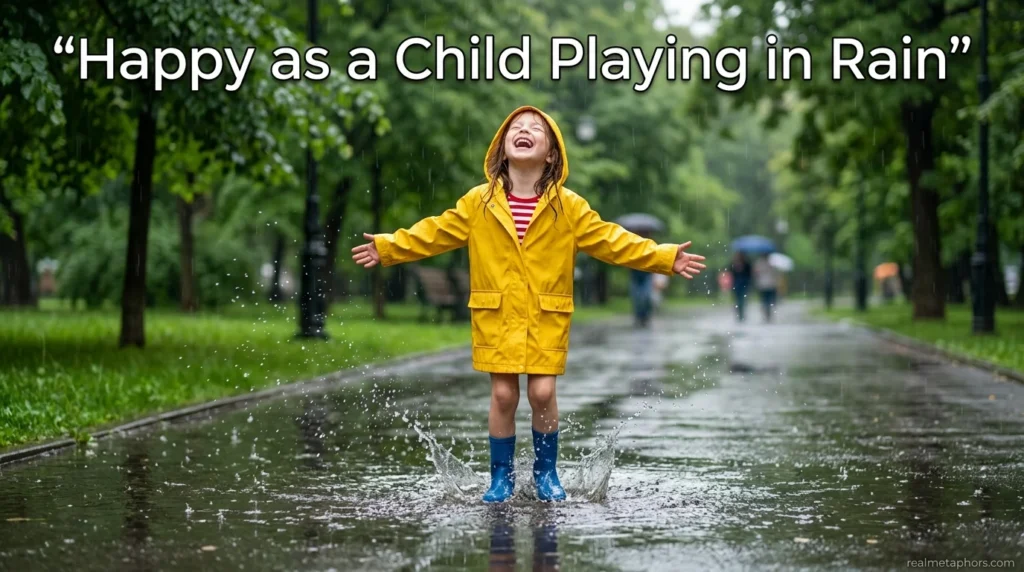 Happy as a Child Playing in Rain