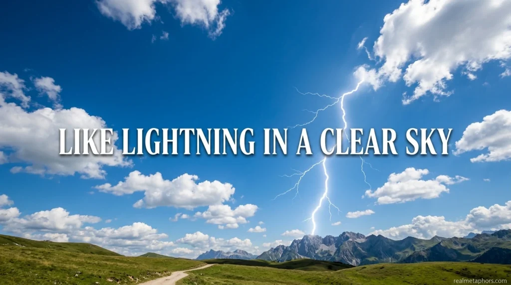 Like Lightning in a Clear Sky