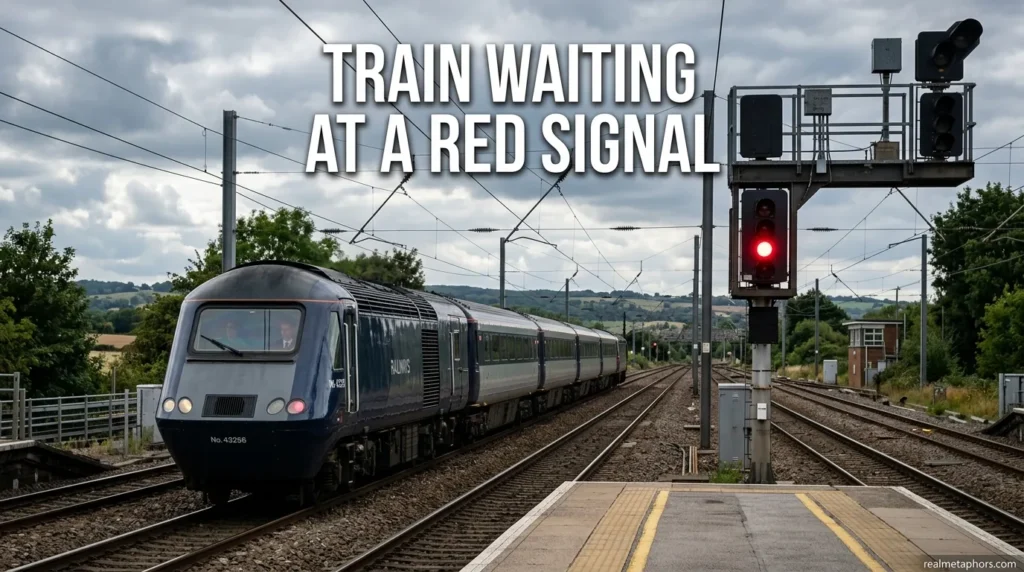 Train Waiting at a Red Signal